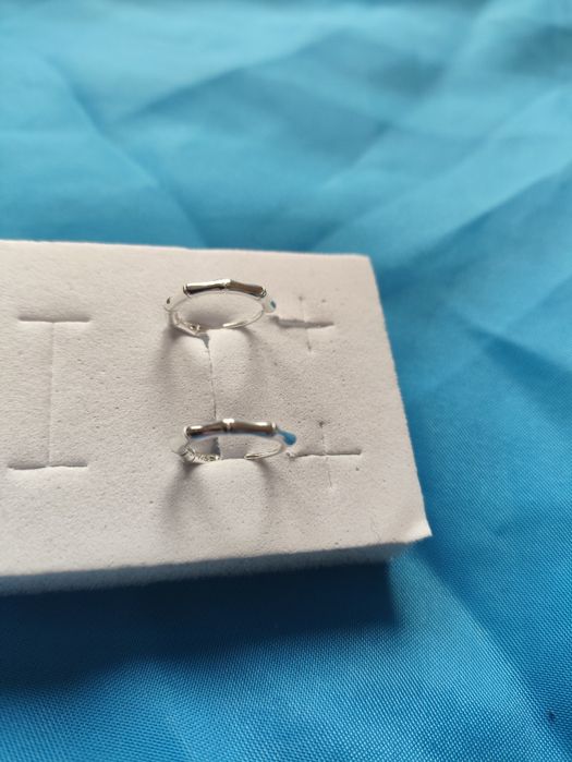 Сребърни обеци бамбук