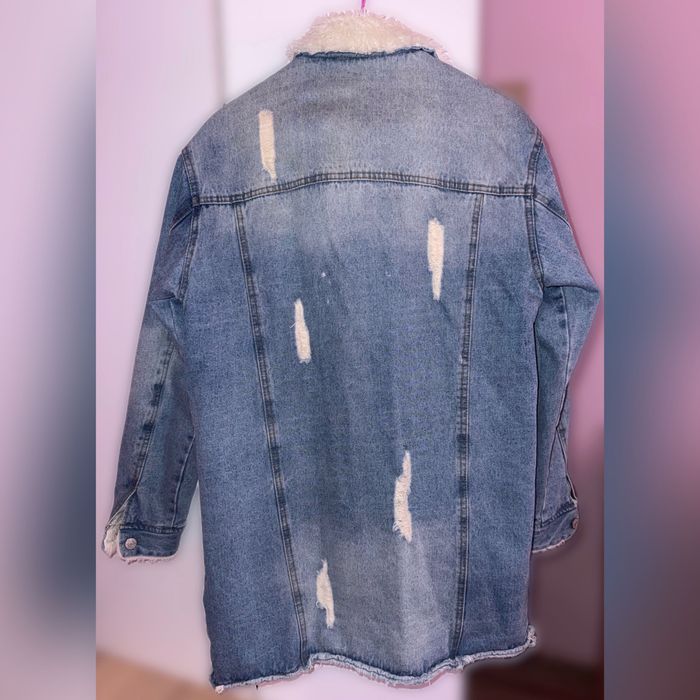 Зимно дънково яке - дълъг модел