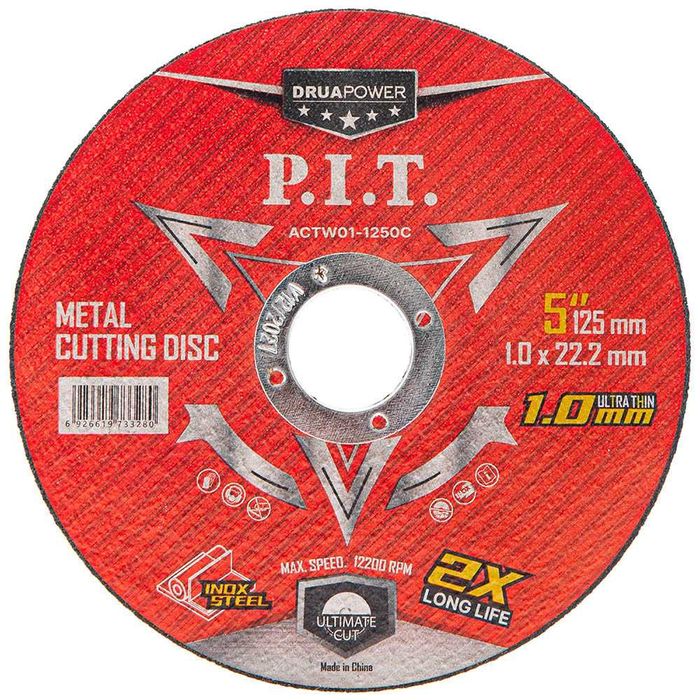 Диск отрезной по металлу, нержавеющей стали Круг абразивный изг P.I.T.