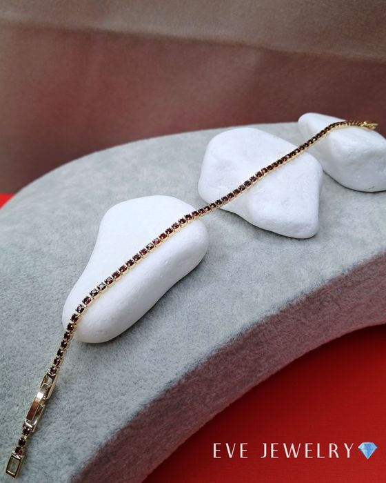 Bratari Tennis placate cu aur 14K si pietre din zirconiu