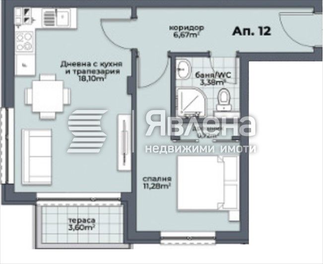 Продава се Двустаен апартамент в Варна, Аспарухово - 52 кв.м за 1683 €/кв.м - Снимка #1