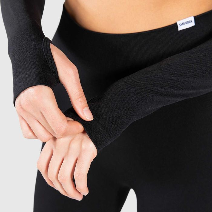 Smilodox Long Sleeved SEAMLESS CROPPED Top дамски топ - М