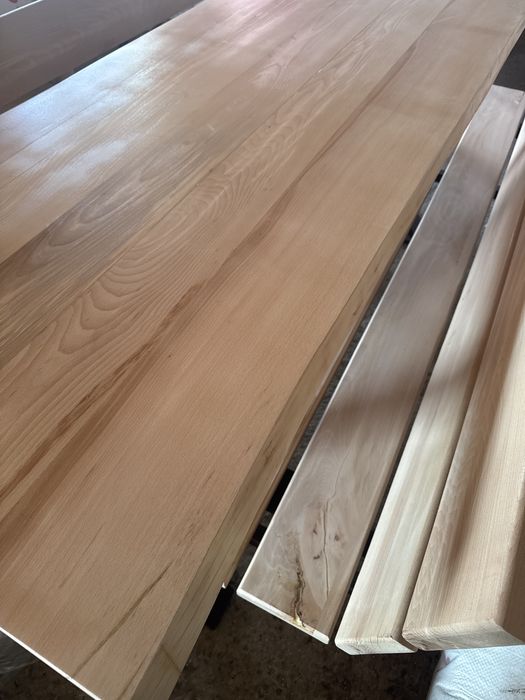 Masa lemn si fier cu banci pentru terasa