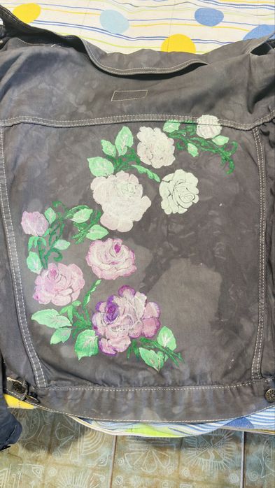 Geaca denim personalizata, pictata manual