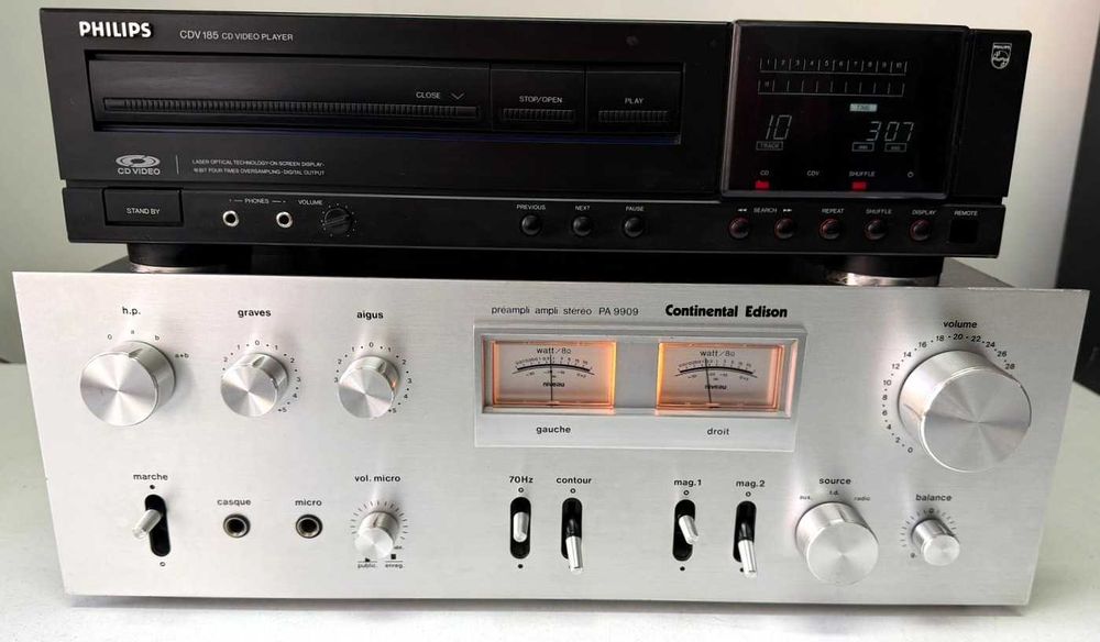 Continental Edison PA 9909 Amplificator Vintage Statie cu VU-metre ACE
