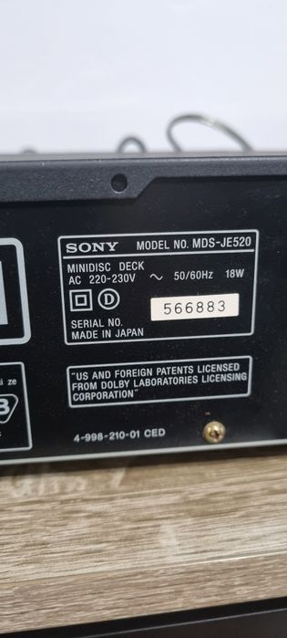 Player minidisc Sony MDS JE 520, perfecta stare