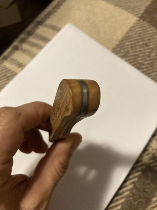 Нож от дамаска стомана 9.5см острие EDC бук