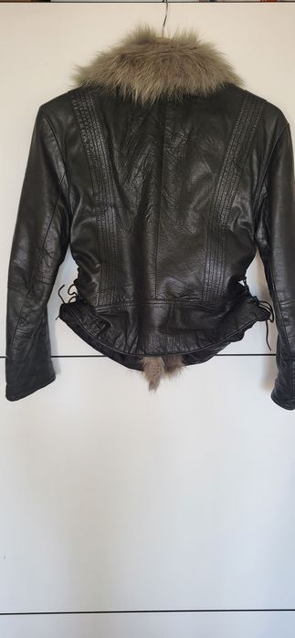 Кожено яке Gil Santucci,сребърна лисица S/M