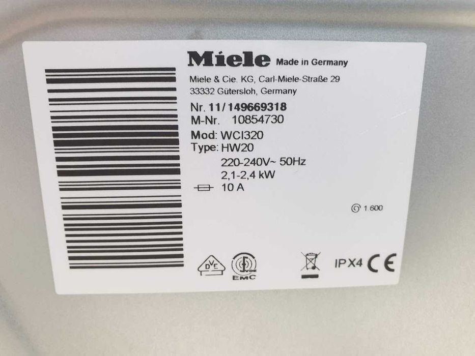Miele W1 Пералня - 9Кг - 1600rpm - PowerWash - Миеле 12м Гаранция