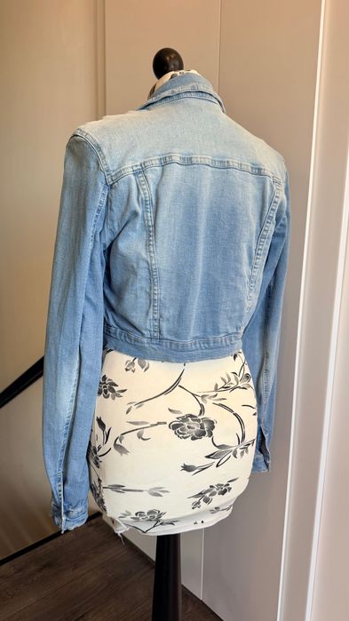 Geaca de blugi denim / S / dantela ștrasuri mărgele / impecabila