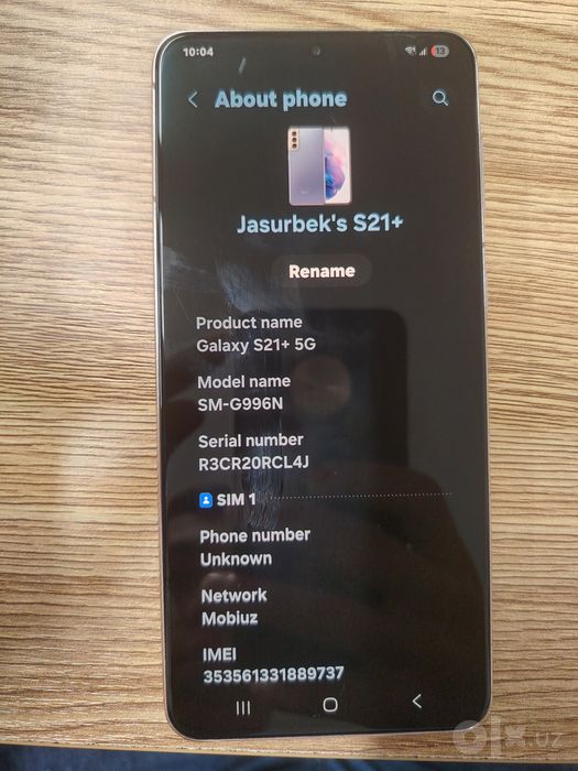 Galaxy S21+ 5G kafolat bilan