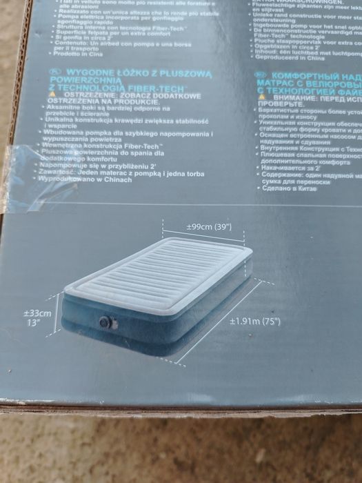 Intex Saltea Gonflabilă de Camping Single cu Pompă Electrică Integrată