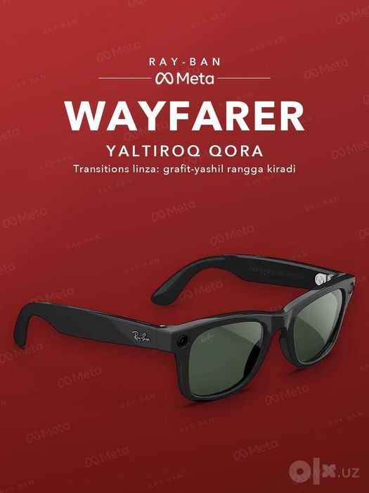 Ray-Ban Meta Wayfarer Gen 2 Shiny Black, Transitions графитово-зелёные