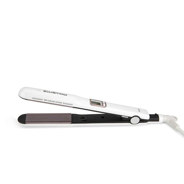 Placa de indreptat parul Rowenta Liss & Curls Premium Care SF7660F0, Cashmere Keratin, 130-200°C, Generator de ioni, LCD, Alb