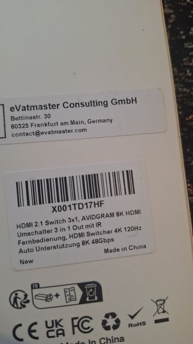 HDMI 2.1 Switch 8K, AVIDGRAM HDMI Switcher 2 in 1 Out, 2 Port 4K 120Hz