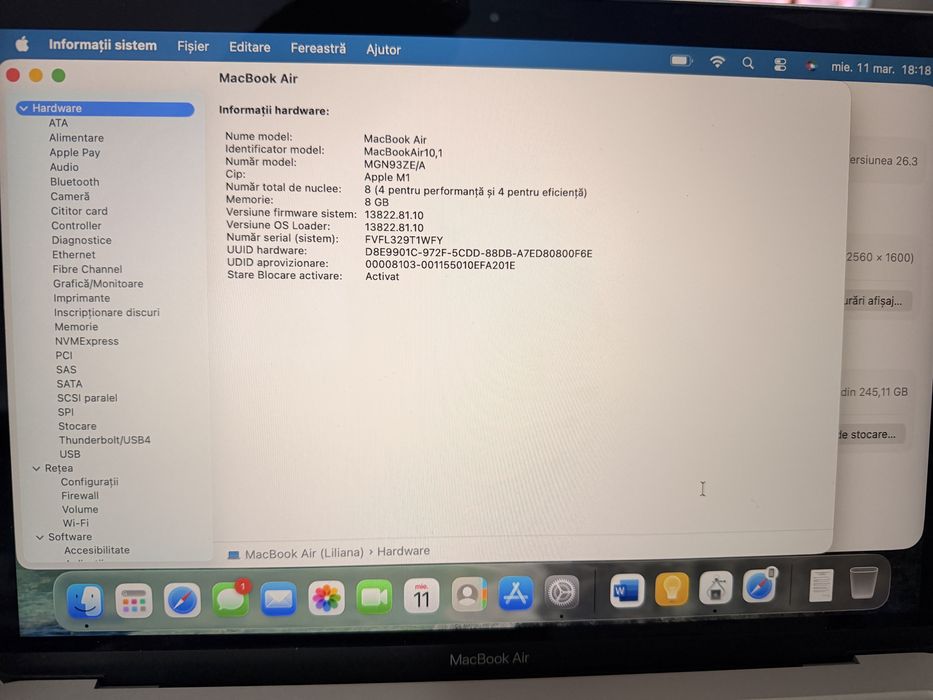 MacBook Air 13, 100% sanatate baterie