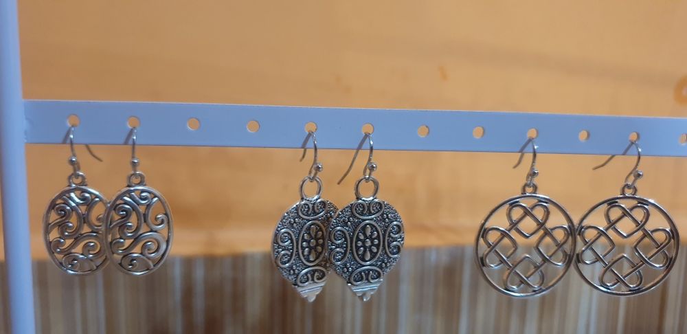 Обеци от неръждаема стомана със сребърно покритие