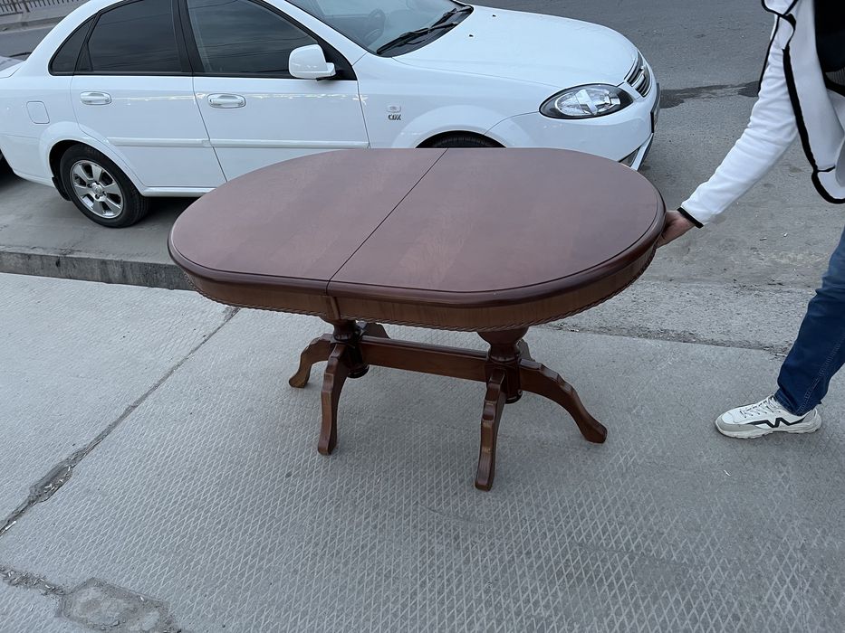 Раздвижной овальный  стол из ШПОНА