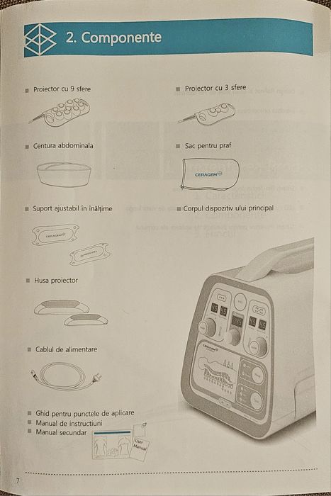 Aparat masaj spate / lombar cu încălzire – Ceragem + centură Ceratronic Magic Belt/ set complet