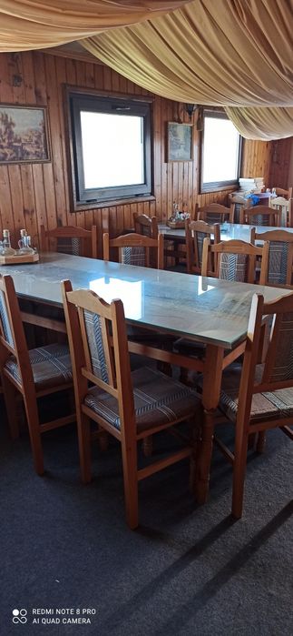 Masa restaurant cu 7 scaune (6 buc.)