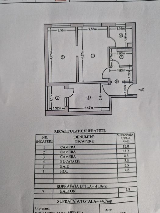 Apartament 3 camere micro 40