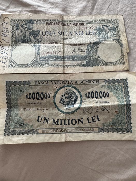 Bagnote vechii 1.000.000 de vanzare