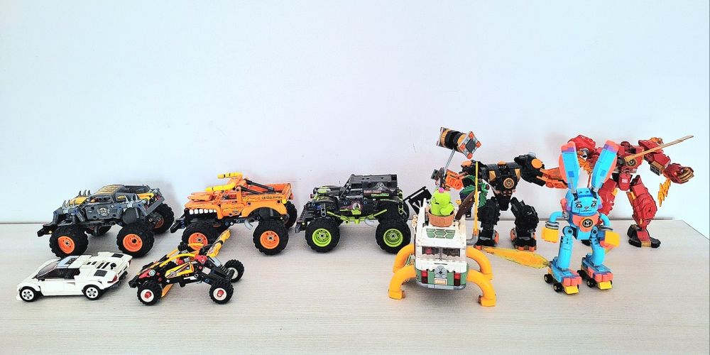 LEGO original – 15 kg piese + modele montate + reviste/instrucțiuni