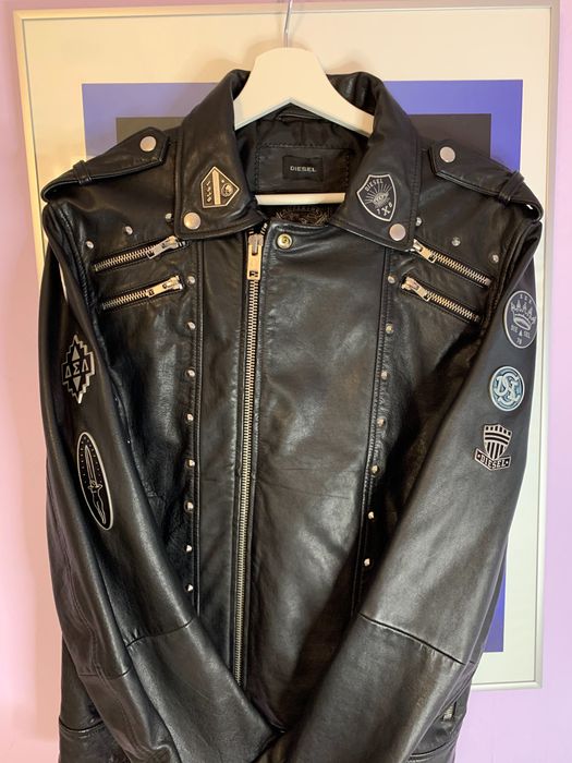 Diesel Leather Biker Jacket Кожено Яке