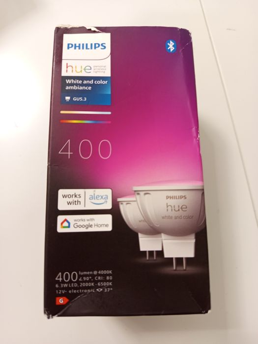 Philips Hue Set 2 becuri LED BT 6.3W GU5.3 400 lumeni