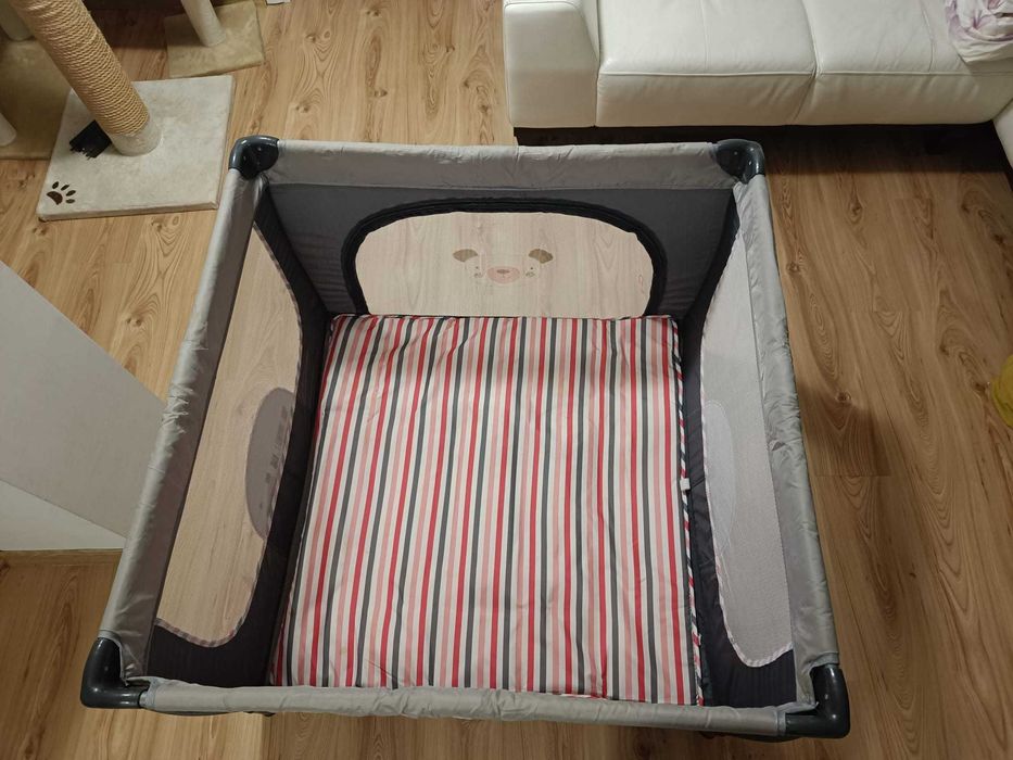 Tarc de joaca copii Wunderkid Play, Gri/Roz