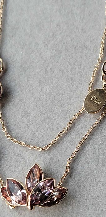 Colier și brățară  Christian Dior, cristale florale roz