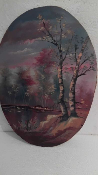 Pictura ovala 1975,semnata ,55/35cm