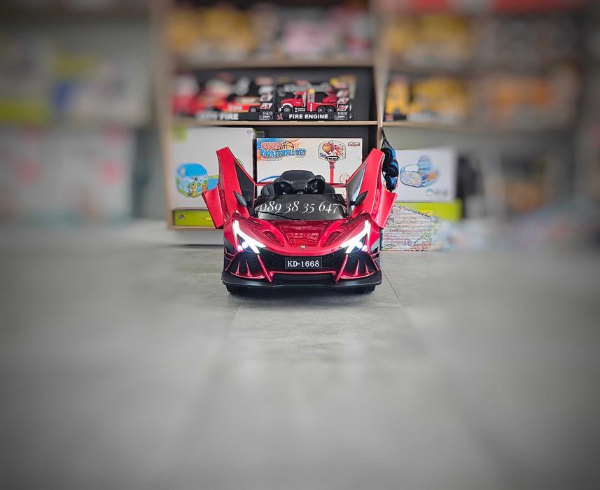 ТОП ЦЕНА!НОВО!Акумулаторна кола Flash RED с 4Х4,12V батерия,меки гуми