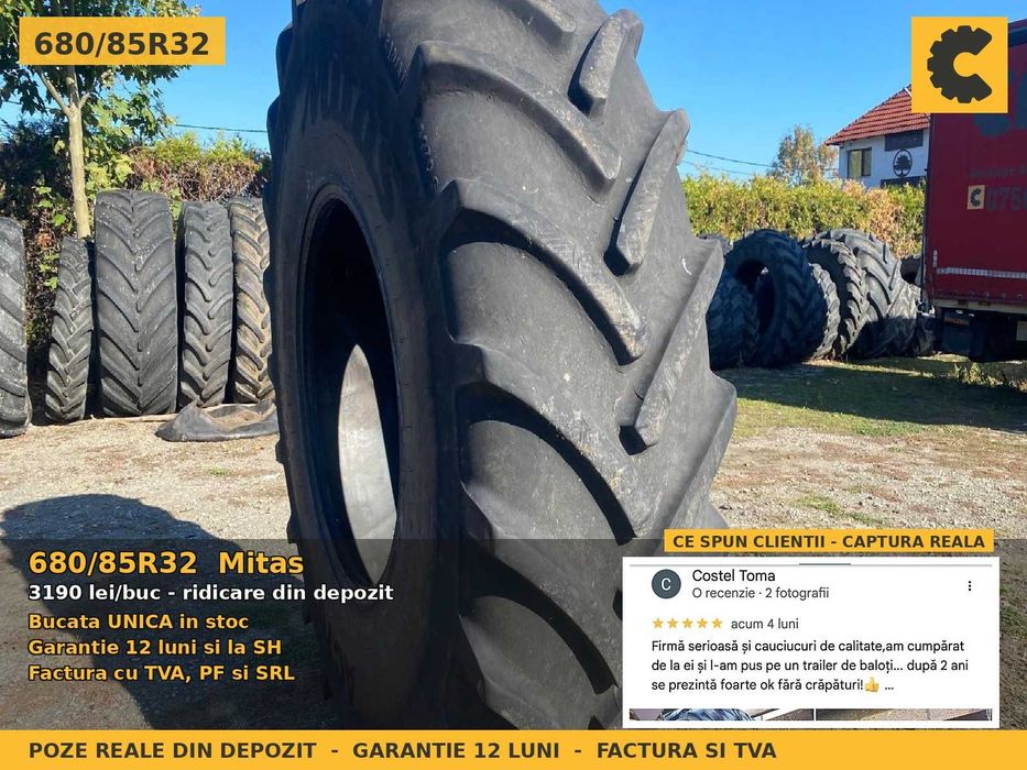 Anvelope Cauciucuri 680/85R32 680/85 R32 680 85 R32 6808532 Mitas Combina Punte Fata Tractiune SH Second Hand GARANTIE Factura TVA Livrare Rapida