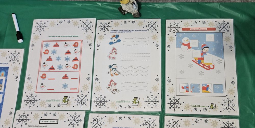 Vand fise educative laminate tematica iarna/Craciun
