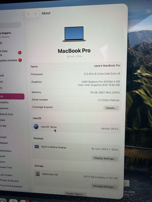 Apple MacBook Pro 16” 2019, i9, 16GB RAM, 1TB SSD, Touch Bar, Radeon Pro