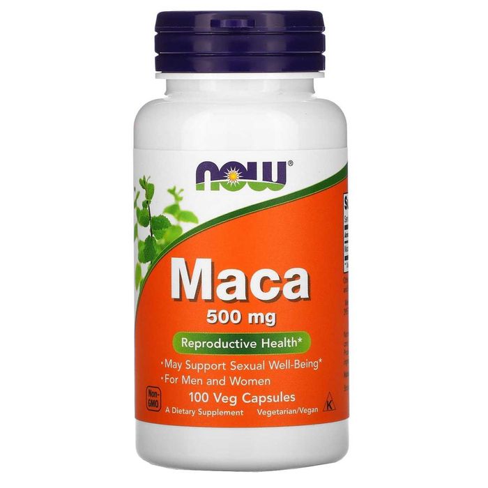 NOW Foods, мака 500 мг,  maca 500mg.  maka 500mg
