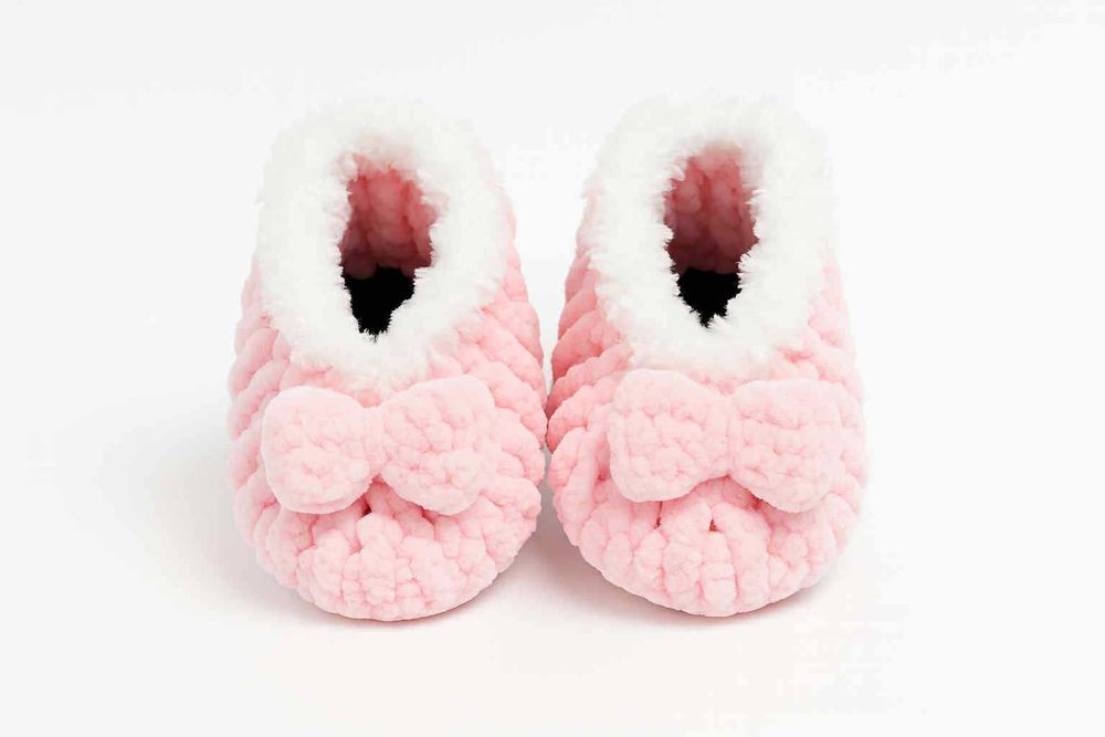 Детски плетени пантофки