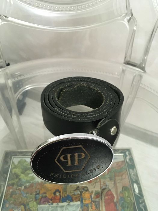 PHILIPP PLEIN Hexagon колан естествена кожа