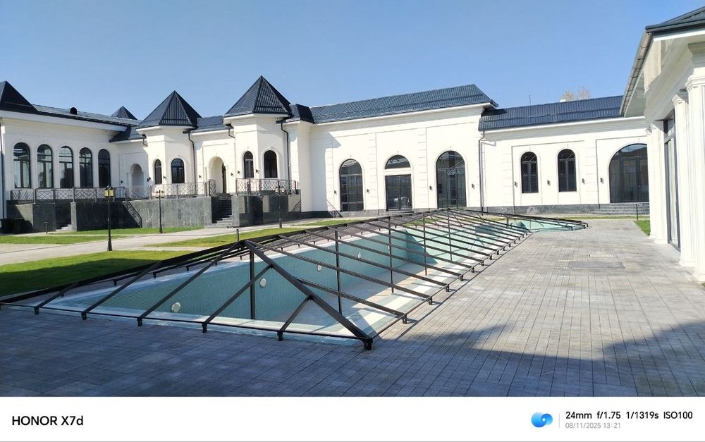 Бассейн закрыть тент баннер установка банер прозрачный салафан капсула