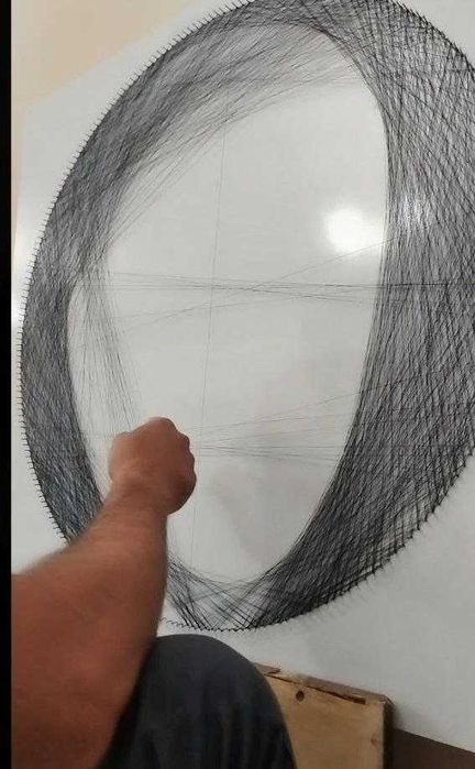 Ring String portret – ip bilan chizilgan rasm (buyurtma asosida)