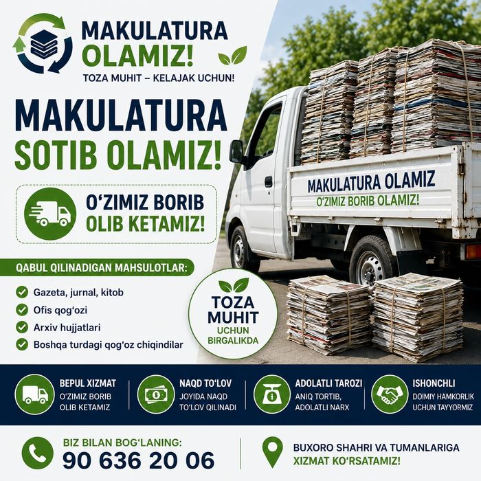 MAKULATURA OLAMIZ    
 Utilizatsiyaj
Maku