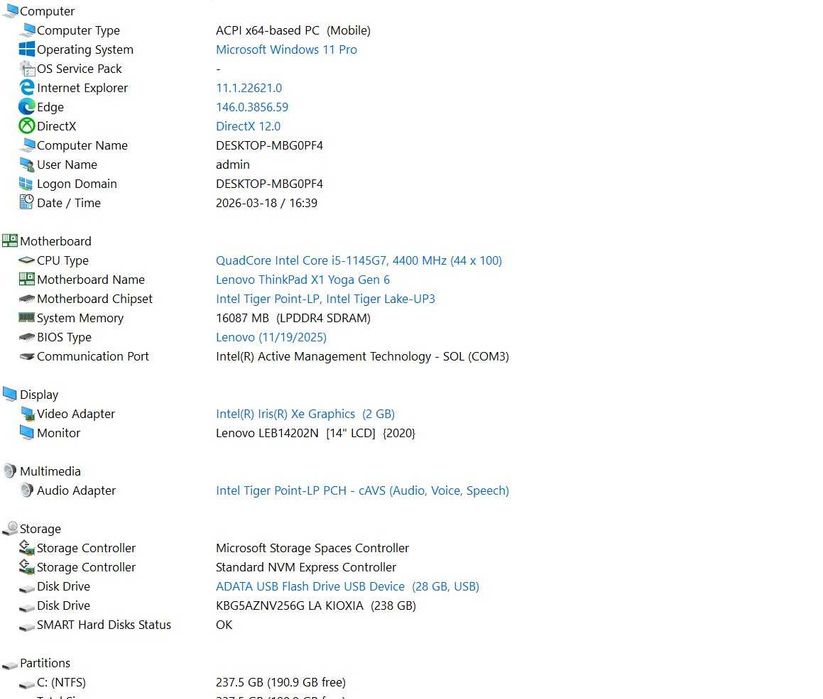 Lenovo ThinkPad X1 Yoga Gen 6