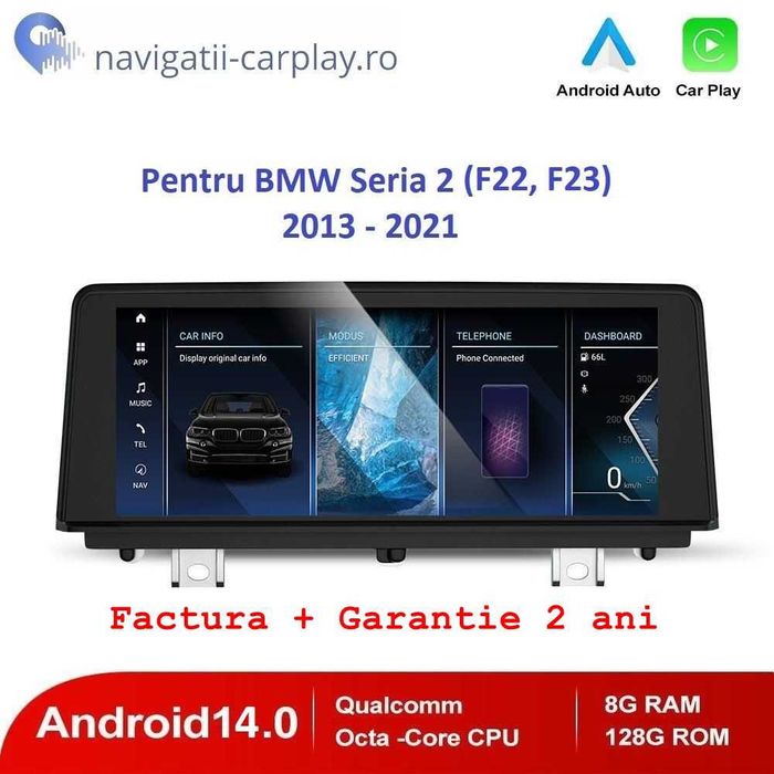 Navigatie Android BMW Seria 1 (F20, F21), Seria 2 (F22) CIC, NBT, EVO