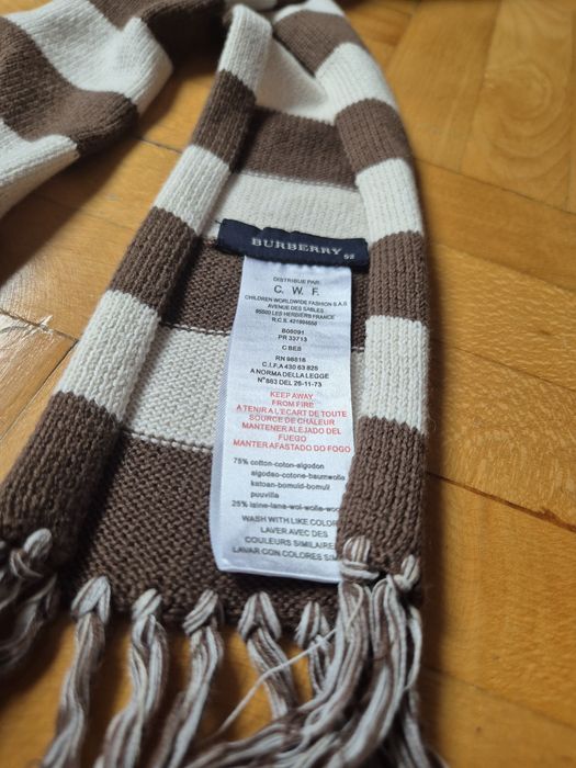 Eșarfă Burberry, Bumbac & Lână, Clasic Dungat, Unisex, Copii