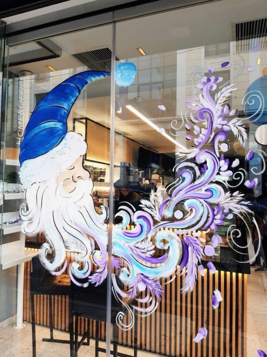 Новогодняя роспись стёкол, витрин любых стеклянных поверхностей