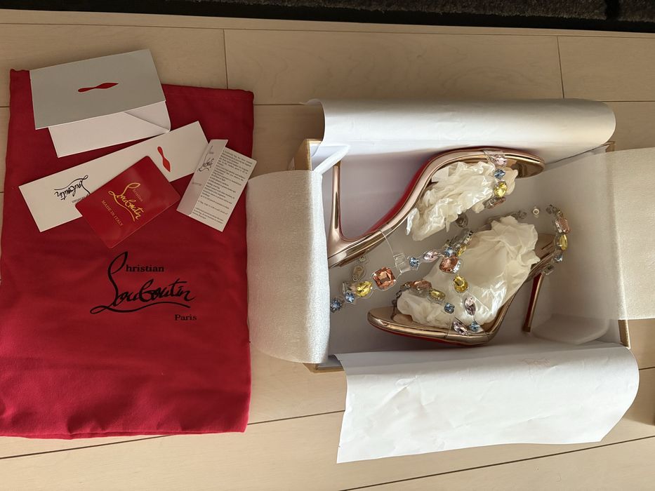 Christian Louboutin Crystal Sandals, уникални обувки