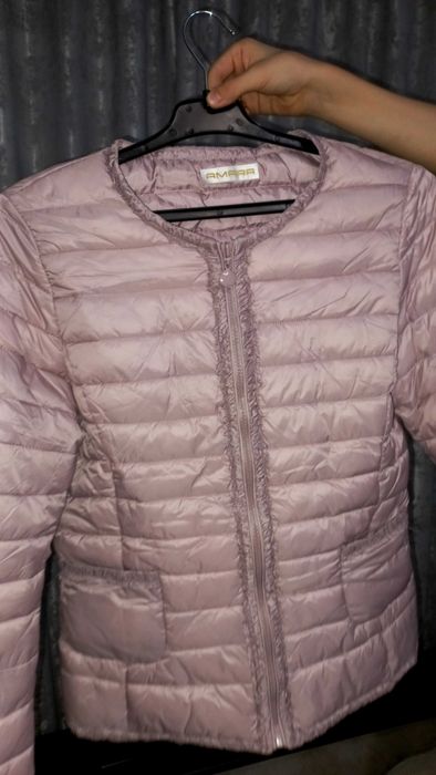 Geaca femei, culoare roz pudrat, marime L-XL