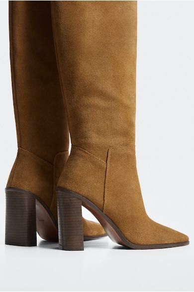 Mango
Cizme lungi Mango din piele intoarsa cu toc masiv Jinete