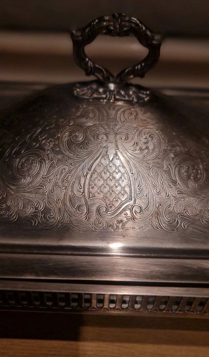 Vas metal argintat, piesa de colectie, elegant, sfarsit secol XIX, inc